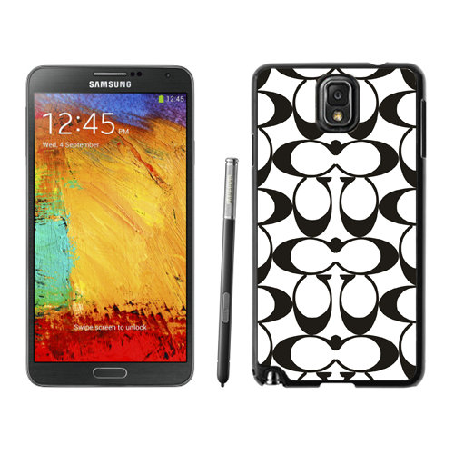 Coach Big Logo Black White Samsung Note 3 Cases DRM